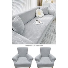 Jakarlı Tuğla Desen 3311 Koltuk Örtüsü Çekyat Kanepe Kılıfı Lastikli Kayma Yapmayan