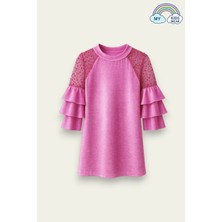 Kız Çocuk Özel Günler Için Kadife Çocuk Elbisesi 4-12 Yaş 12101