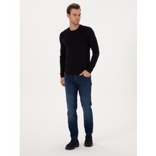 Cacharel Erkek Lacivert Slim Fit Pamuk Karışımlı Bisiklet Yaka Basic Triko Kazak 50318620-VR033