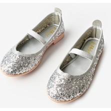 Gümüş  Payetli Kız Çocuk Babet