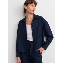 50522 Oversize Gömlek-Lacivert