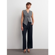 72182 Geniş Paça Pantolon-Siyah