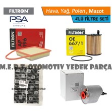 Citroen C-Elysee 1.6 Hdi Euro 5 Filtre Bakım Seti 2012-2018