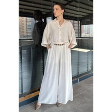 Kadın Kısa Kol Gömlek Pantolon Ikili Takım P-00016301