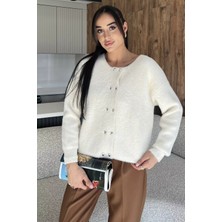 Kalp Düğmeli Şardonlu Triko Ceket (S,m,l,xl Uyumludur) P-00018202