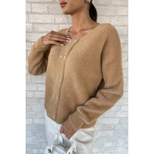 Kalp Düğmeli Şardonlu Triko Ceket (S,m,l,xl Uyumludur) P-00018202