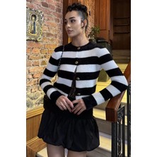 Kadın Renk Bloklu Yumoş Triko Ceket (S-M-L Beden Uyumludur.) P-00018069