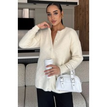 Kadın Ön Düğmeli Yumoş Iplik Triko Ceket (S-M-L Uyumludur) P-00018066