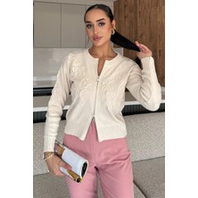 Kadın Fermuarlı Triko Hırka (S-M-L Uyumludur) P-00018060