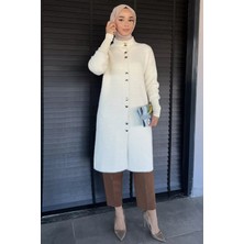 Gold Düğmeli Tesettür Yumoş Triko Hırka P-00018377
