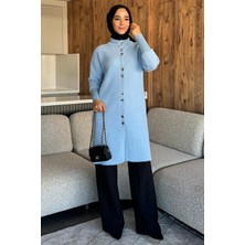 Gold Düğmeli Tesettür Yumoş Triko Hırka P-00018377