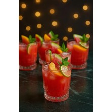 6 Lı Kristal Cam Meşrubat Bardağı Bardak Kupa 360ML