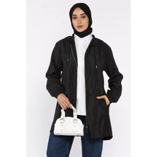 Kapüşonlu Fermuarlı Mevsimlik Tesettür Kap P-00017975