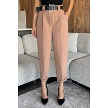 Gülseli Kadın Kemer Aksesuarlı Duble Paça Pantolon P-00018025