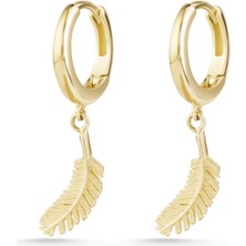 Yaprak 14 Ayar Altın Küpe