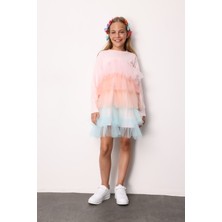 Le Mabelle Çok Renkli  Katlı Tüllü Kız Çocuk Elbise - Fabiola