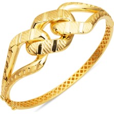 Gurmet 14 Ayar Taşsız Kelepçe Bilezik