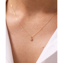 Minimal Yıldız Pusula 14 Ayar Altın Kolye