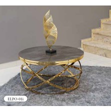 Mim Antrasit - Gold Elips Orta Sehpa