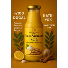 Zencefil Zerdeçal Tarçınlı Limon Sarımsak Kürü El Yapımı %100 Doğal Katkısız 1000 ml Cam Şişe
