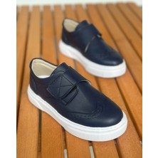 Surpie Shoes Erkek Çocuk Günlük Ayakkabı Kalın Taban ve Cırtlı Bağlama ile Kolay Giyme