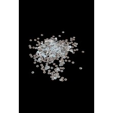 4,5 mm Gümüş Ortadan Delikli Metal Pul Payet (30 gr 500 Adet)