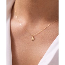 Altın Çiçek Dokunuşu 14 Ayar Altın Kolye