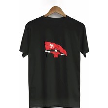 1 Mayıs Emekçilerimiz Için Özel Tasarım Bayraklı Emekçi Baskılı T-Shirt - Siyah