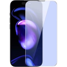 Baseus Crystal iPhone 15 Pro Max Full Koruma Anti Mavi Işık Tempered Cam Ekran Koruyucu 2 Adet SET-(5775)