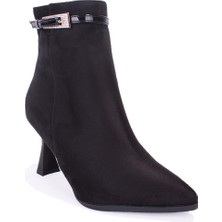 Dagoster DZA07-11332005 Siyah Süet Klasik Topuklu Kadın Bot