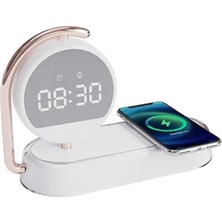 Ally K01T 15W LED Işıklı Kablosuz Şarj Cihazı Çalar SAAT-(5775)