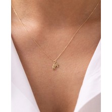 Üçlü Yıldız Parıltısı 14 Ayar Altın Kolye