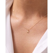 Minimal Piramit Uçlu 14 Ayar Altın Kolye