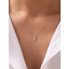 Sonsuz Işıltı Taşlı 14 Ayar Altın Kolye