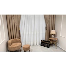 Nivemeshome Haven 3023 Gold Detaylı 1/3 Sık Pileli Tül Perde Apm