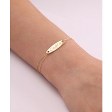 Plaka Bileklik Özelleştirilebilir 14 Ayar Altın Bileklik