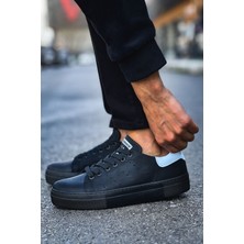 Tennis Premium Bağcıklı Ortopedik Erkek Sneaker Siyah Beyaz