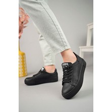 Tennis Premium Bağcıklı Ortopedik Erkek Sneaker Siyah