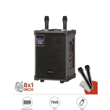 D71 Profesyonel Çift Mikrofonlu Bt Kablosuz Hoparlör Bass Ses Kutusu Speaker