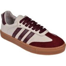 Floor Hakiki Deri Kadın Spor Ayakkabı Sneaker MAK-3020   Bordo
