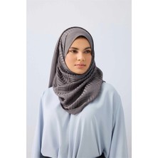 Imannoor Iman Kare Antrasit Naia Pamuk Şal 70X210
