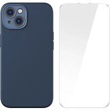Baseus Liquid Silica Gel iPhone 14 6.1 Magsafe Silikon Kılıf + Tempered Ekran Koruyucu SET-(5775)