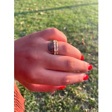 Ayarlanabilir Pırlanta Taşlı Kemik Yüzük Çelik