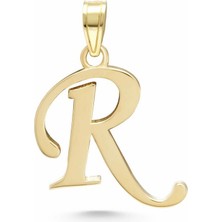 Italik Harf 14 Ayar Altın Kolye Ucu