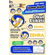 Okul Etiketi Kalem Defter Isimli Etiket Isim Yazılabilen Voleybol Set - 190 Adet Özel Tasarım Etiket