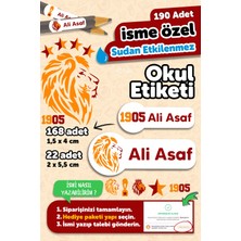 Okul Etiketi Kalem Defter Isimli Etiket Isim Yazılabilen Galatasaray - 190 Adet Özel Tasarım Etiket