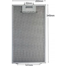 3471 Silverline Aspiratör Davlumbaz Için Alüminyum Filtresi 200×345 mm Class