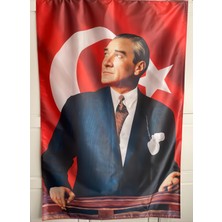 Atatürk Baskılı Türk Bayrağı 200X300 cm – Raşel Kumaş, Büyük Ebat, Dayanıklı