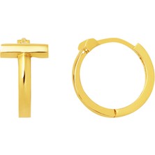 Te Model 14 Ayar Altın Halka Küpe