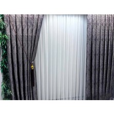 Nivemeshome Sedef 1811 1/2,5 Sık Pileli Çizgili Tül Perde Apm